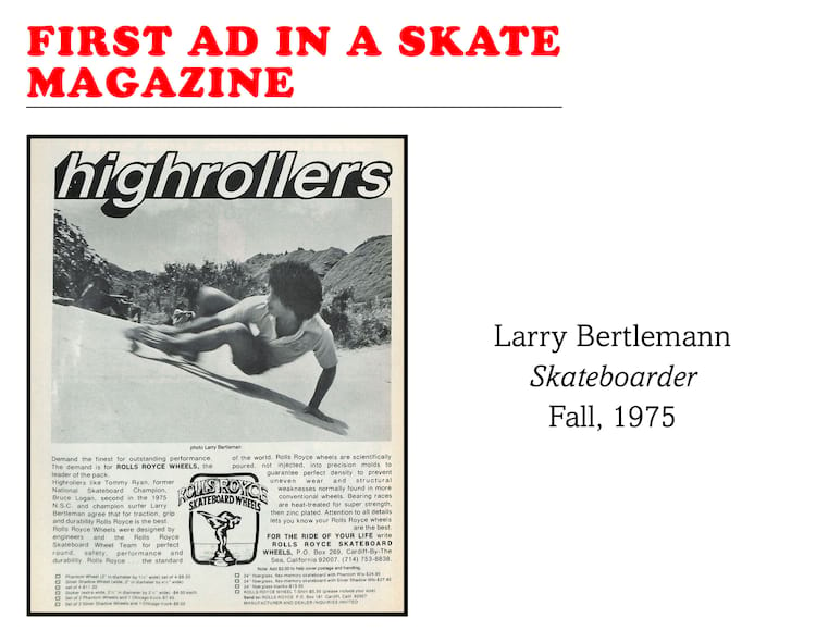 First Ad in a Magazine featuring a Black Skater Larry Bertlemann