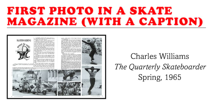 First Black Skater in a Magazine with a Caption Charles Williams The Quarterly Skateboarder Spring 1965