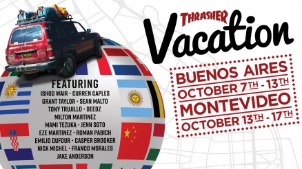 <span class='eventDate'>October 07, 2022 - October 17, 2022</span><style>.eventDate {font-size:14px;color:rgb(150,150,150);font-weight:bold;}</style><br />Thrasher Vacation: Argentina &amp; Uruguay