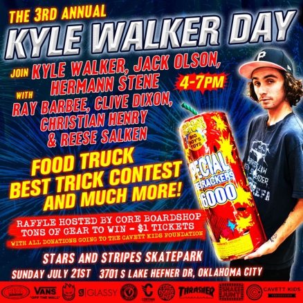 <span class='eventDate'>July 21, 2019</span><style>.eventDate {font-size:14px;color:rgb(150,150,150);font-weight:bold;}</style><br />3rd Annual Kyle Walker Day