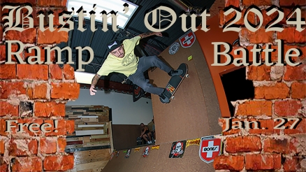 <span class='eventDate'>January 27, 2024</span><style>.eventDate {font-size:14px;color:rgb(150,150,150);font-weight:bold;}</style><br />Necessary Skate Company&#039;s &quot;Bustin&#039; Out 2024 Ramp Battle&quot; Event
